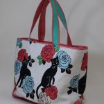 4　猫とバラ帆布トート